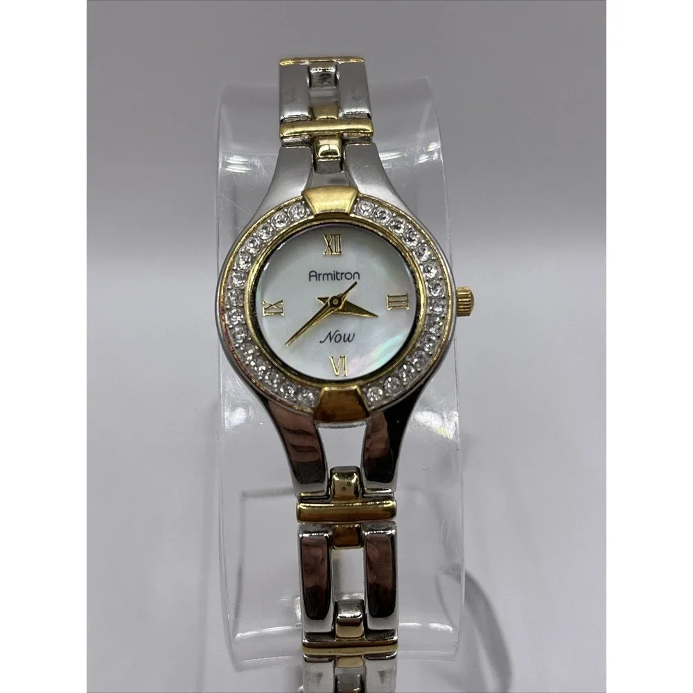 Armitron Now Women's Two Tone Crystal Accent‎ 75/3211 Quartz Watch- New Battery